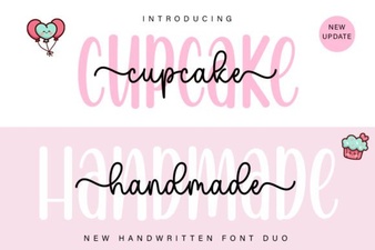 Cupcake Handmade Duo Fonts for Creative Projects